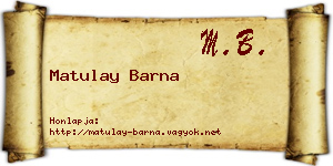 Matulay Barna névjegykártya